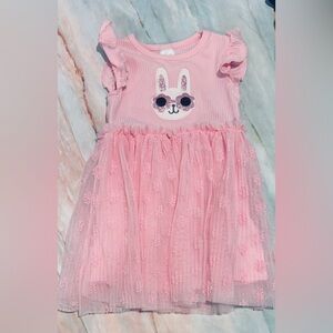 NWOT girls 2T Easter dress with tulle skirt overlay, pink - ships same/next day